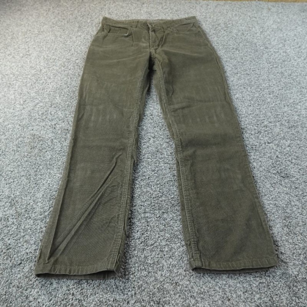 Eddie Bauer Pants Mens 32X30 Green Corduroy Cord Chino Trouser 5 Pocket Jeans